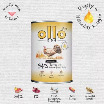 Ollo Plus Collagen tacchino 400 g scatoletta per cani