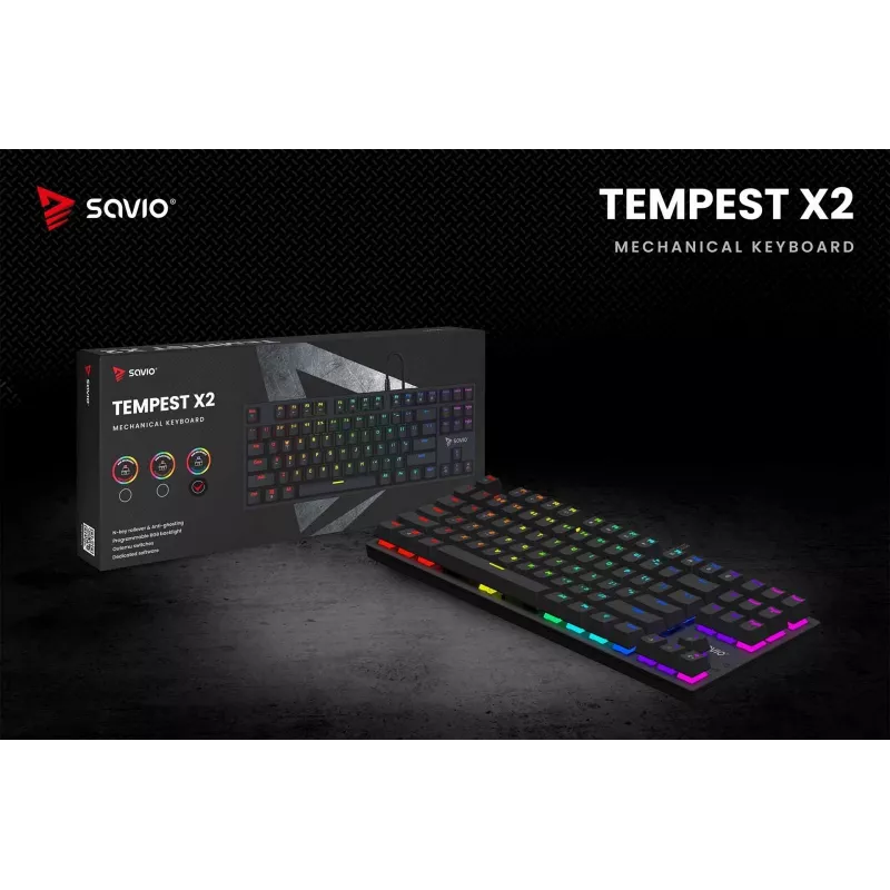 Tastiera meccanica RGB Tempest X2 Outemu Blue Savio Savgk-tempest X2 Bl