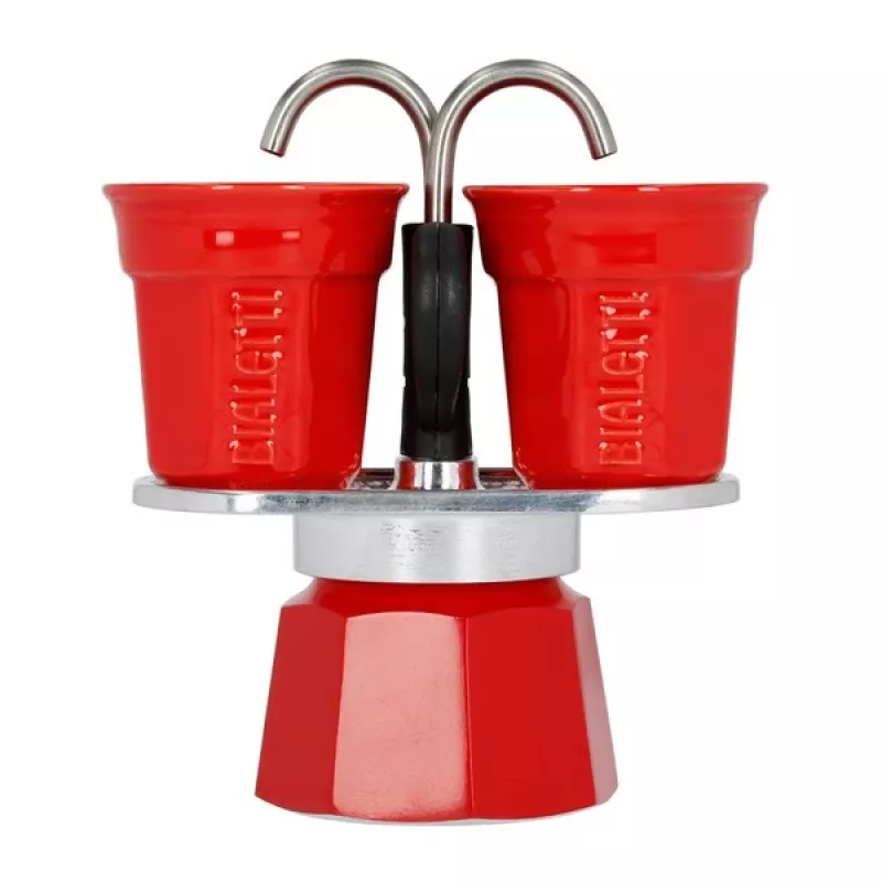 Macchina per caffè Bialetti Mini Express rossa 2 tazze + 2 tazze
