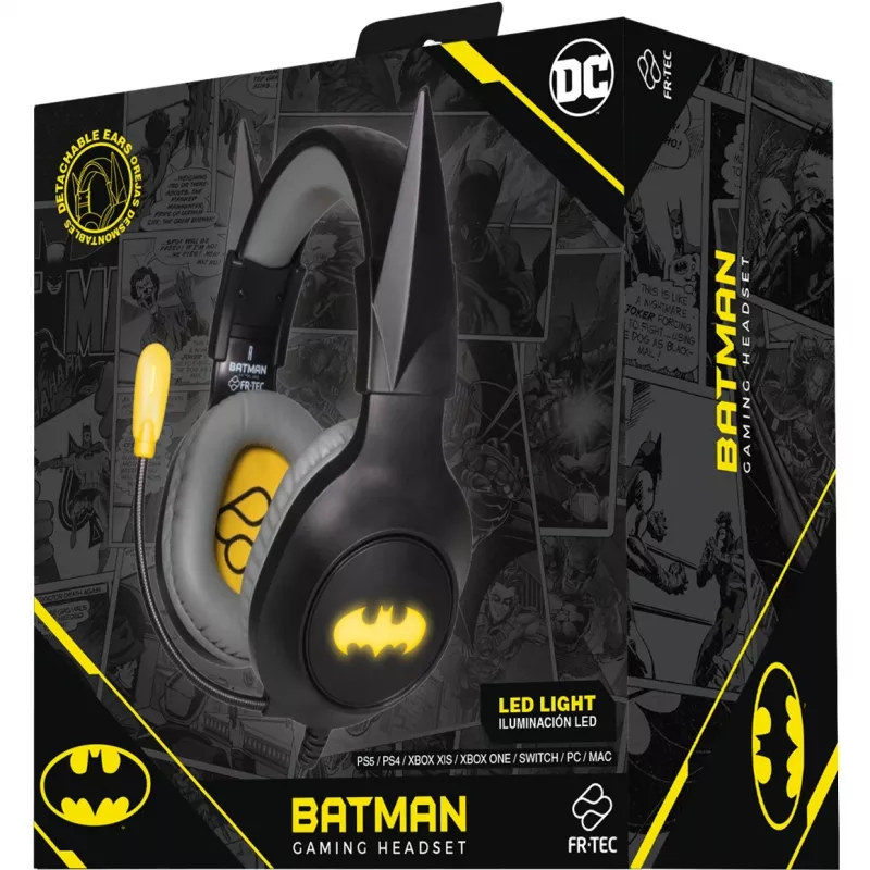 Headset FR-TEC Gaming Headset Batman con orecchie rimovibili