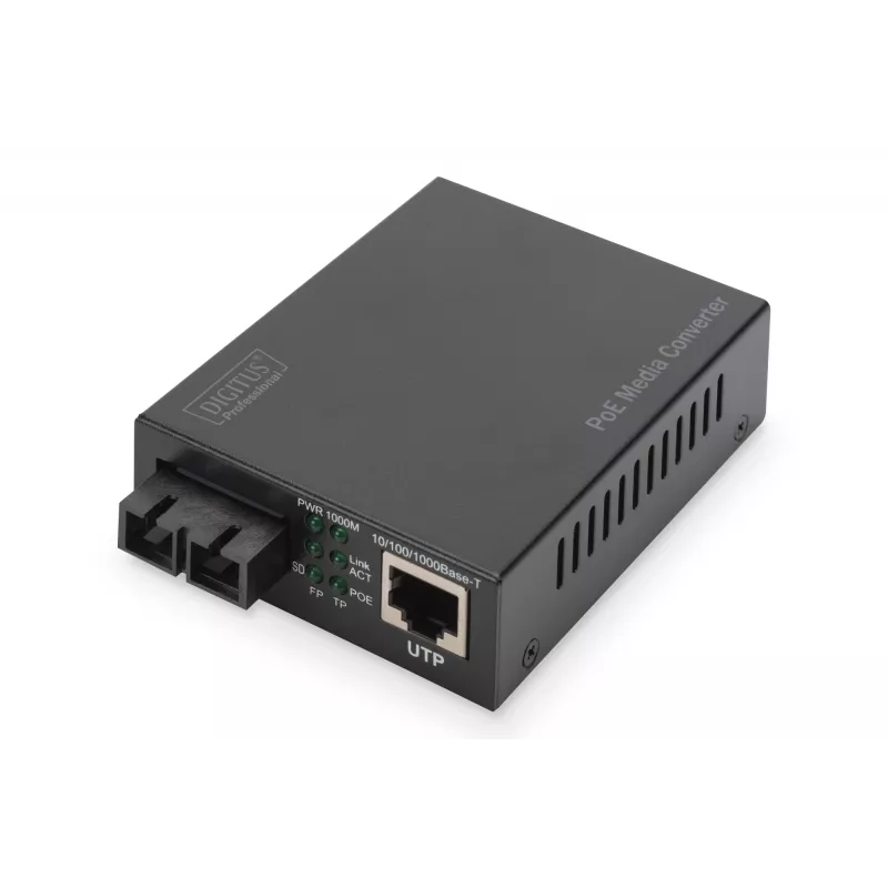 Digitus convertitore di media Gigabit PoE, RJ45 / SC, MM, PSE