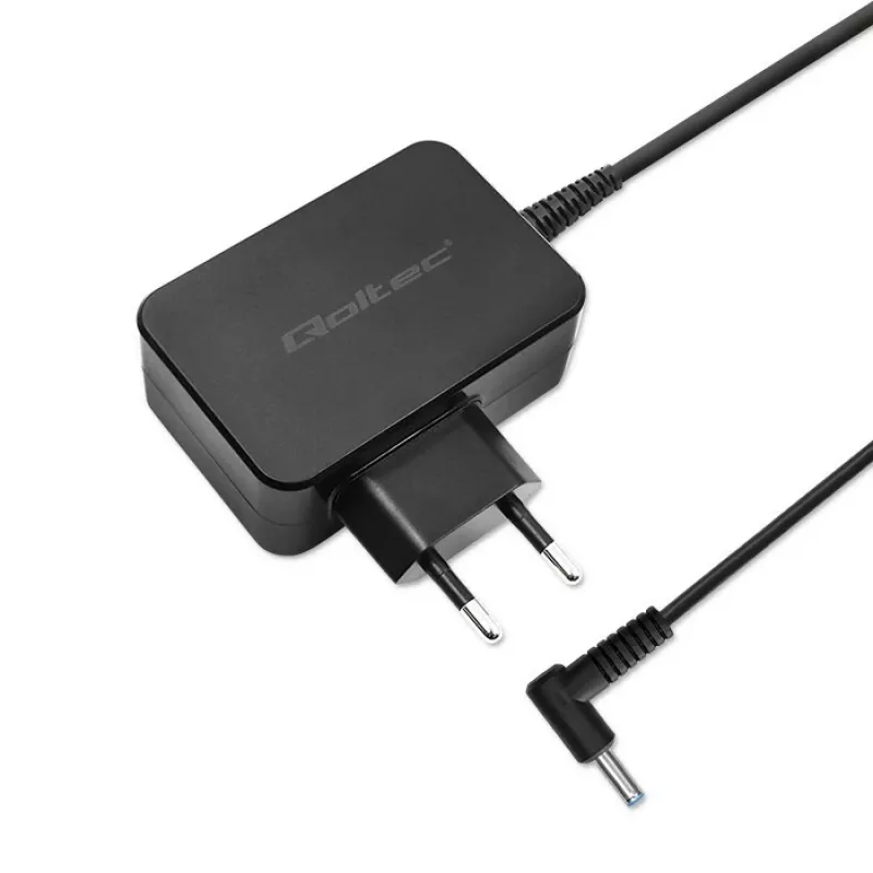 Qoltec 51033 alimentatore per ultrabook HP, 45 W, 19,5 V, 2,31 A, 4,5x3,0 mm + pin, per interni, nero