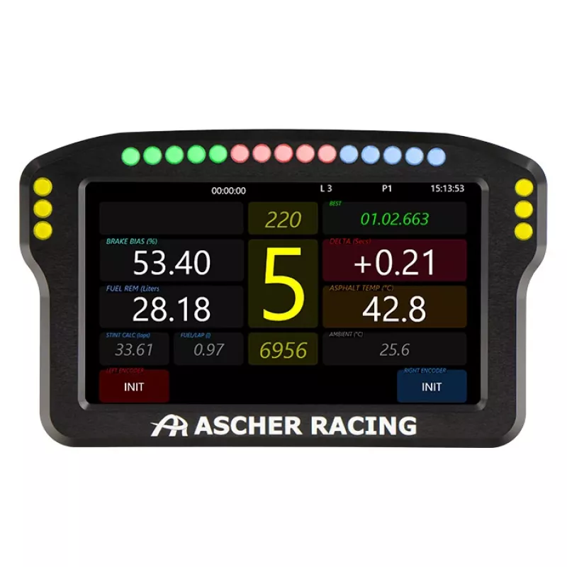 Pannello dashboard per volante Ascher Racing 5 pollici modello 76080029 per display sim-racing