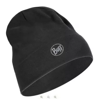 Cappello Beanie Buff Merino Midweight — Solid nero, taglia unica, lana merino, autunno/inverno, sport