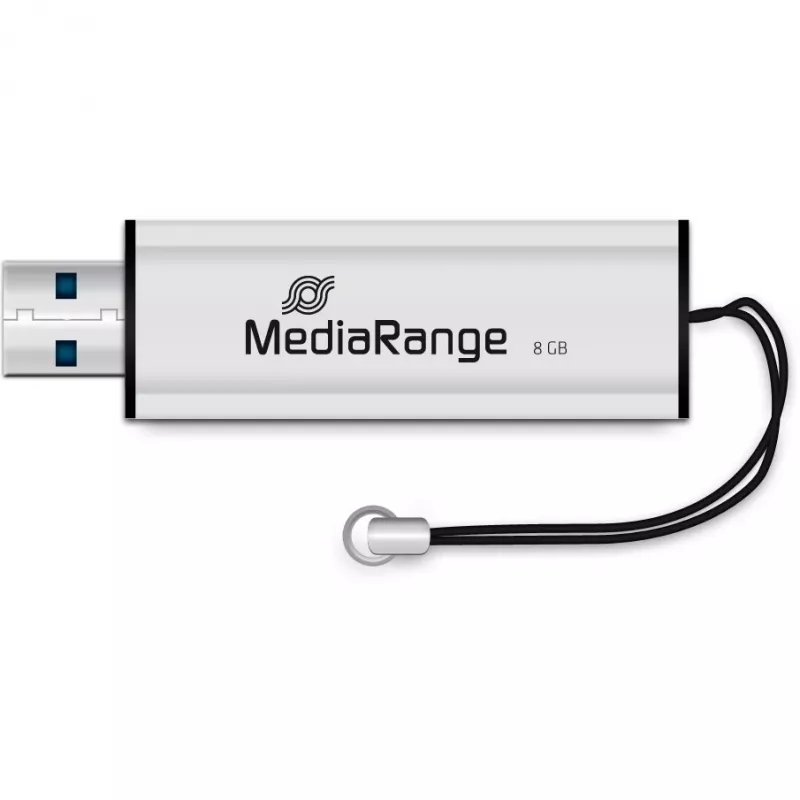 MediaRange SuperSpeed - Chiavetta USB - 8GB - USB3.0 - Nero/Argento (MR914)