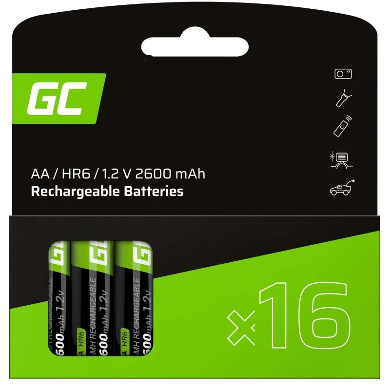 Batterie ricaricabili Ni-Mh AA R6 2600 mAh x16
