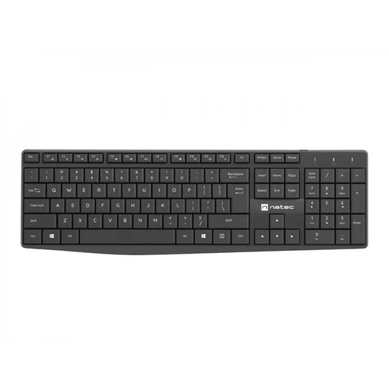 Natec Squid NZB-1989 Kit tastiera e mouse wireless, layout US, nero
