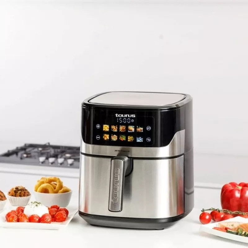 Friggitrice ad aria Taurus Air Fry 7S 1600W 6,5L, acciaio inox, 8 programmi, 80–200°C, comandi touch