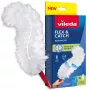 Piumino catturapolvere VILEDA manico corto 179432 con 2 inserti Flex & Catch, impugnatura in plastica rossa, appendibile