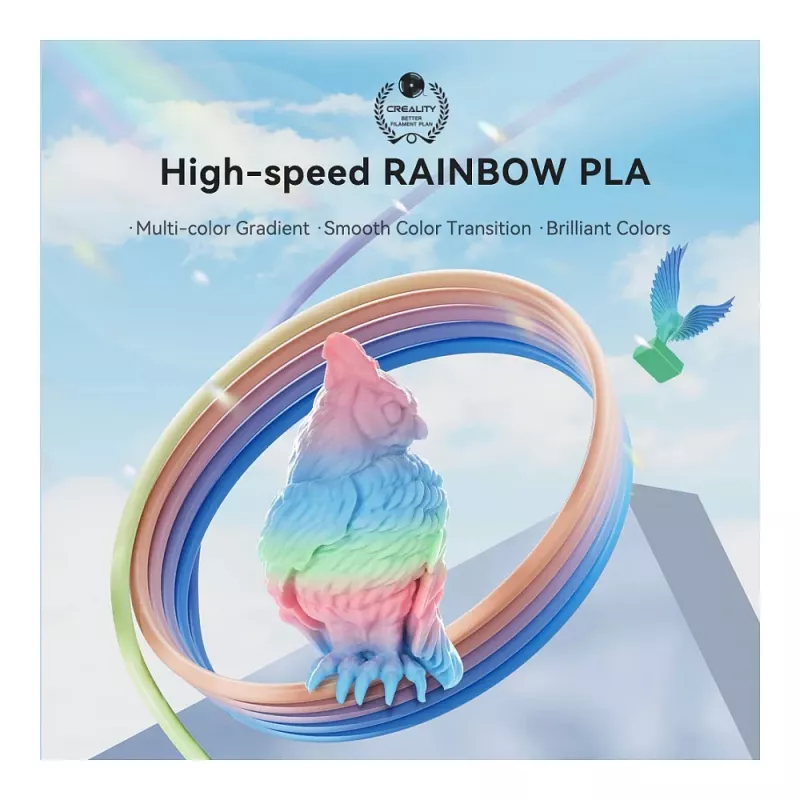 Bobina di filamento Creality PLA 1,75 mm 1 kg — blu, verde, rosa (3301010425)