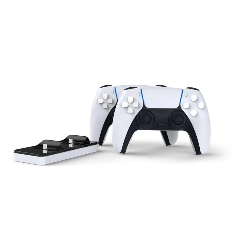 Stazione di ricarica SUBSONIC SA5608 per controller PlayStation 5 con due postazioni di ricarica rapida e indicatori LED