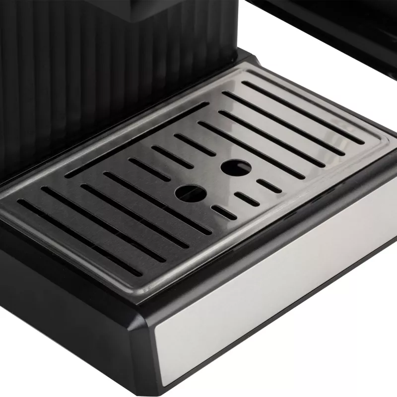 Jata JECA2525 macchina per caffè espresso, 20 bar, 850 W, serbatoio dell'acqua da 1,8 l, tubo vapore, nero / acciaio inox