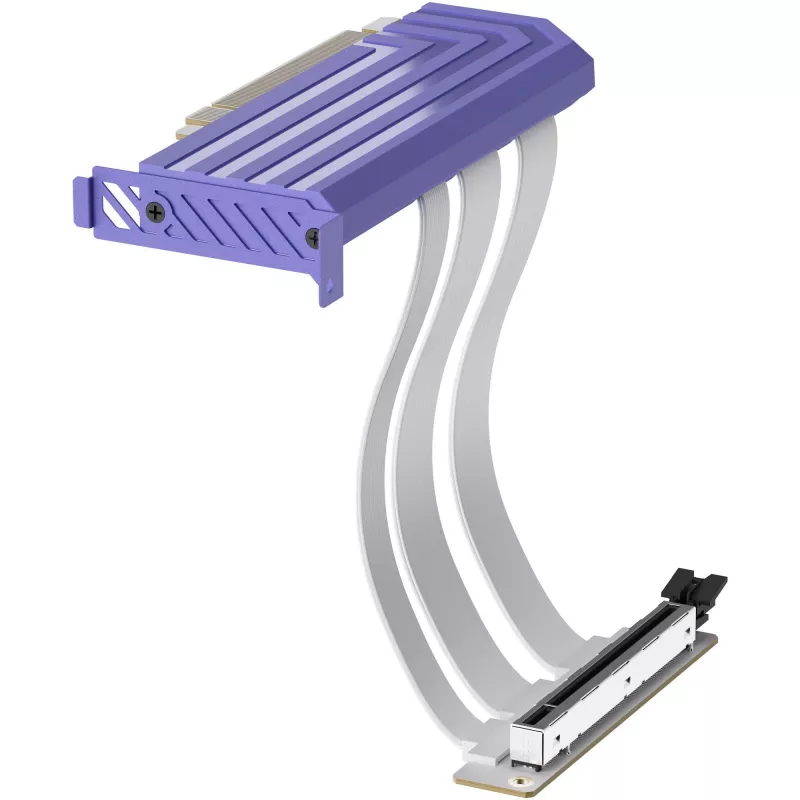 Cavo riser PCIe 5.0 Hyper di HYTE, modello ACC-HYTE-PCIE50-TM, 20 cm, viola/bianco