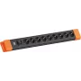 Ciabatta Bachmann CONNECTUS con 9x prese CEE 7/3, 1x interruttore, cavo 2,0 m — nero/arancione
