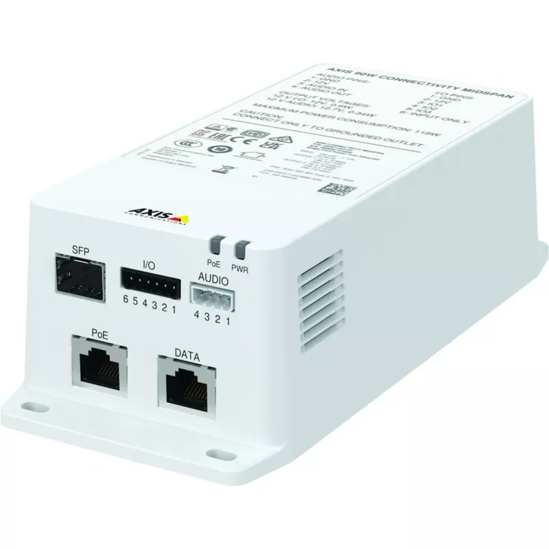 Midspan Axis TU8003 90W Ethernet con filo 10/100/1000 Mbit/s bianco