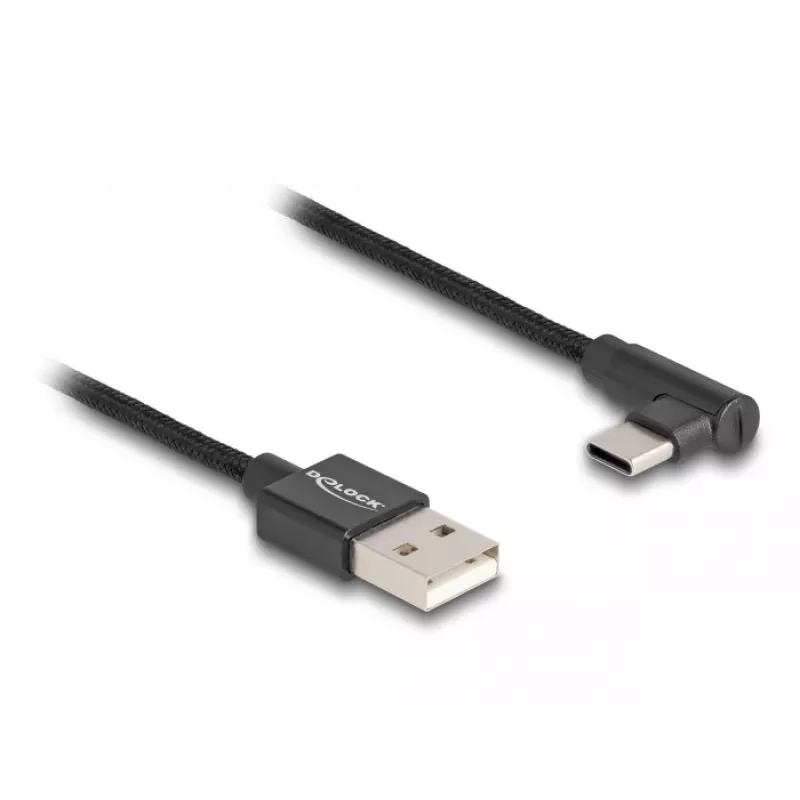 Cavo USB 2.0 DeLOCK Type-A maschio a USB Type-C maschio angolare 0,5 m nero