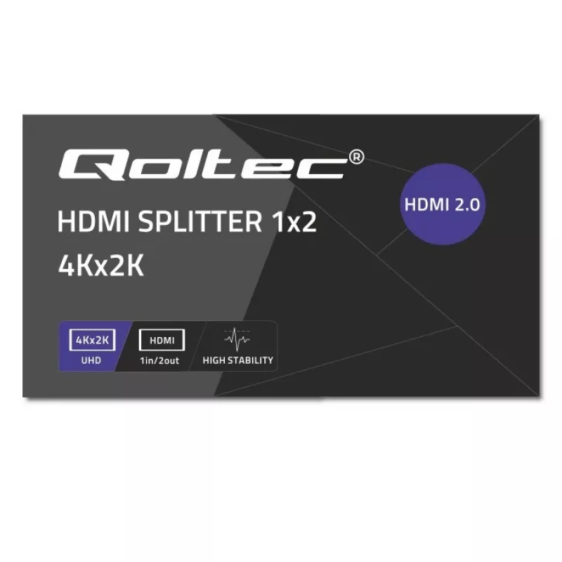 Qoltec 51797 Splitter HDMI attivo 2 x HDMI 4K x 2K | 6 Gb/s | 60 Hz
