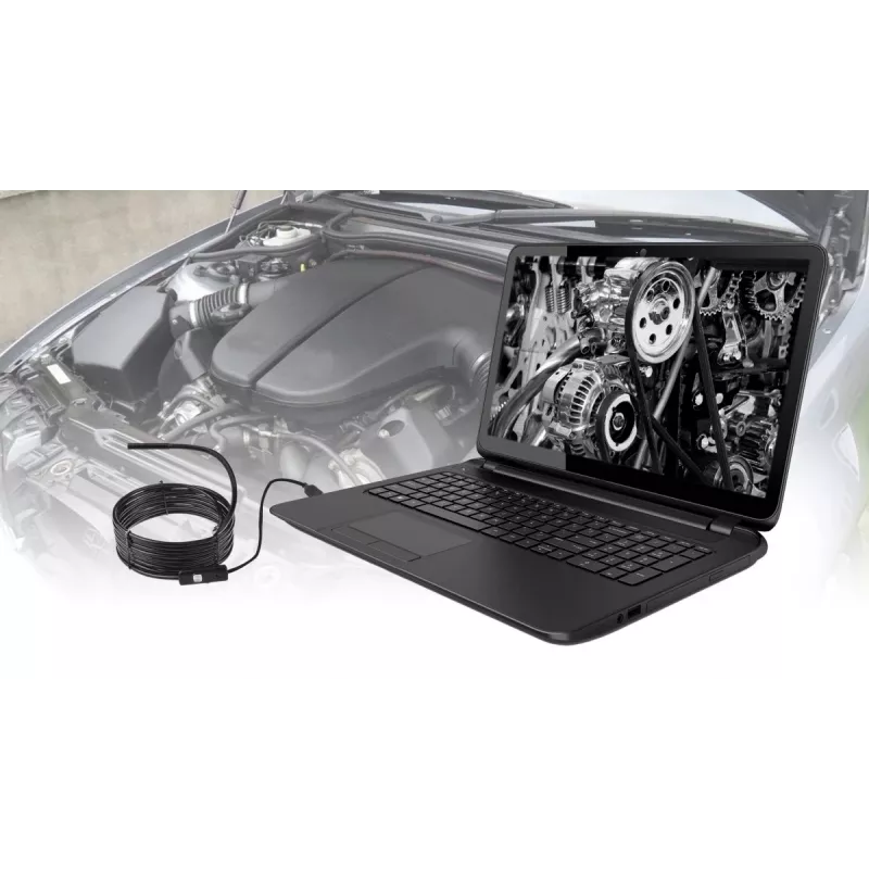 Endoscopio USB MEDIA-TECH ENDOSCOPE 66° CMOS, 640x480 30fps, IP67, 6 LED, magnete e gancio
