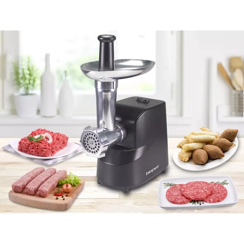 Beper P102ROB200 tritacarne elettrico con spremipomodoro, 1200 W, nero