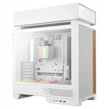Case per PC desktop DeepCool CL6600 WH — bianco, supporta alimentatori ATX/PS2/SFX/SFX-L, 140 mm anteriore, 120/140 mm superiore/posteriore, unità 2,5 pollici e 3,5 pollici