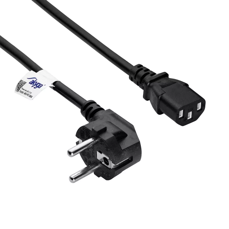 Akyga AK-PC-06A cavo di alimentazione CEE 7/7 a IEC C13, 3 m, nero