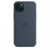 Apple iPhone 15 Plus Silicone Case compatibile MagSafe - Blu tempesta