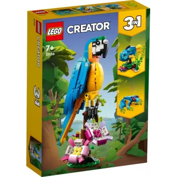 LEGO set da costruzione Pappagallo esotico 31136 — modello da esposizione Creator, 253 pezzi, 220×120×110 mm
