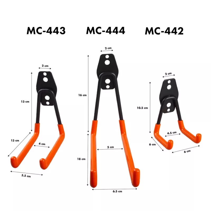 Gancio da garage MACLEAN MC-443, gancio da parete in acciaio per utensili e attrezzi, portata 50 kg