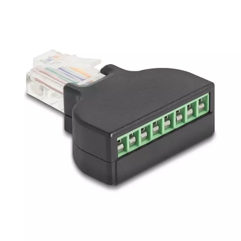 Adattatore per cavo DeLOCK 90654 RJ45 morsettiera 8 poli nero