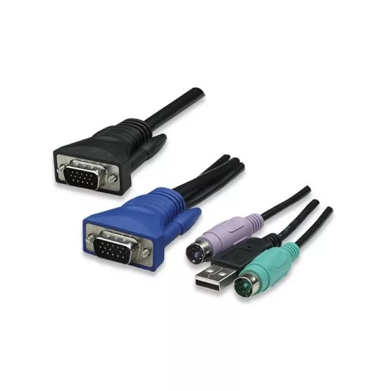 Intellinet switch KVM rackmount 8 porte, combo USB + PS/2, on-screen display, cavi inclusi (spina Euro 2 pin)
