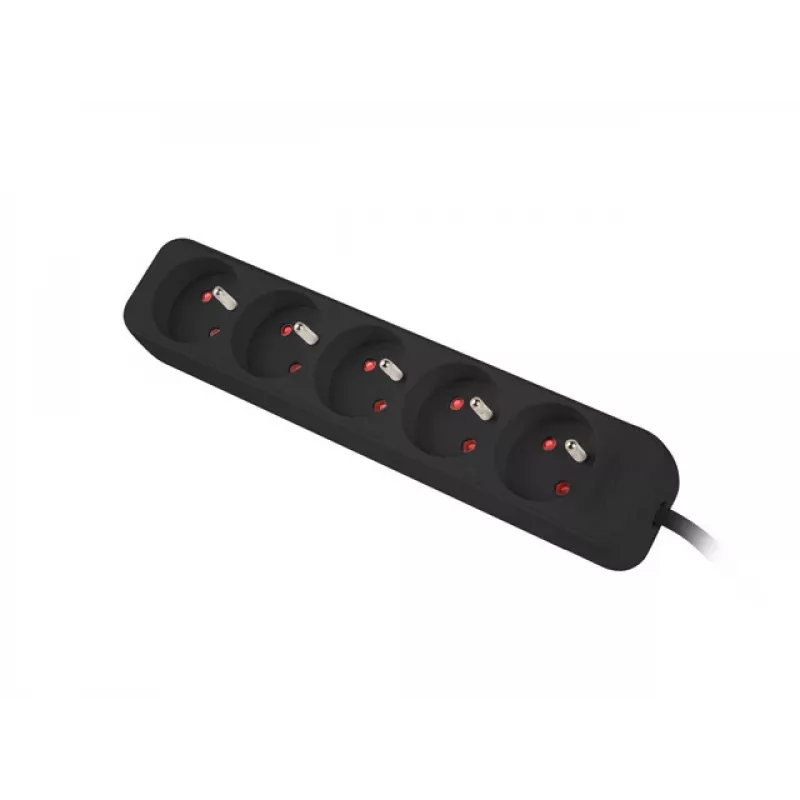 Lanberg PS0-05E-0300-BK prolunga 3 m 5 uscite AC per interni nero (PS0-05E-0300-BK)