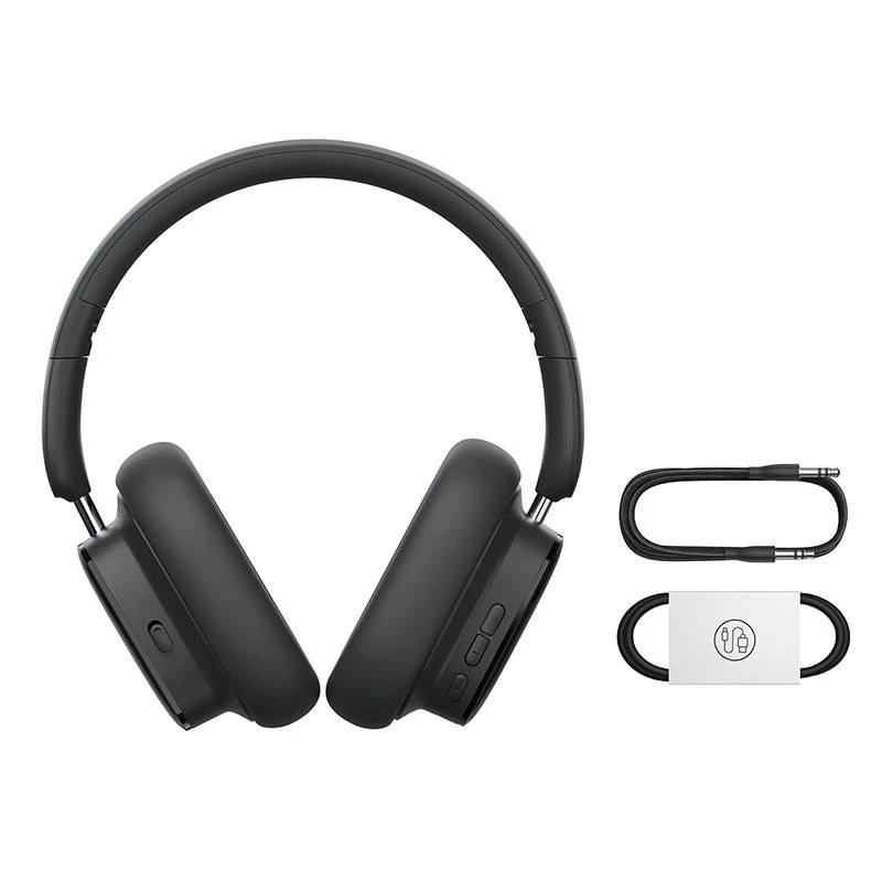 Baseus Bowie H1i Cuffie con archetto wireless chiamate/musica USB Type-C Bluetooth Nero
