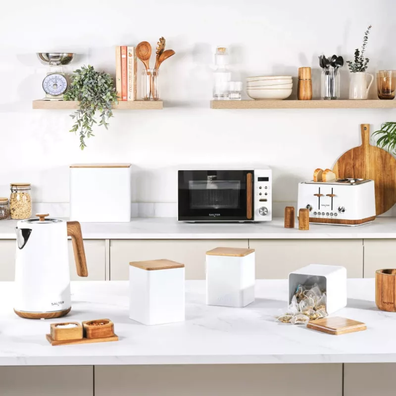 Set contenitori per alimenti Salter BW12898WEU7 bianco, 3 pezzi, contenitori ermetici in varie dimensioni