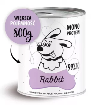 Cibo umido per cani PAKA ZWIERZAKA Pepe coniglio 800 g — alimento completo per cani adulti, coniglio, 85,4% umidità