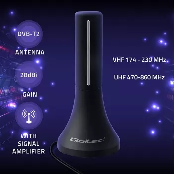 Antenna TV QOLTEC TV DVB-T/T2 Qoltec (interno/esterno) modello 57065