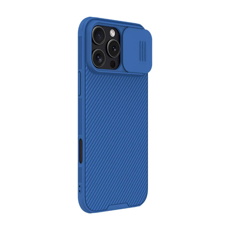 Custodia protettiva Nillkin CamShield Pro per iPhone 16 Pro Max, blu, copertura fotocamera scorrevole