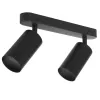 Maclean MCE452 B faretto da parete e soffitto, orientabile, alluminio, 2xGU10, nero opaco