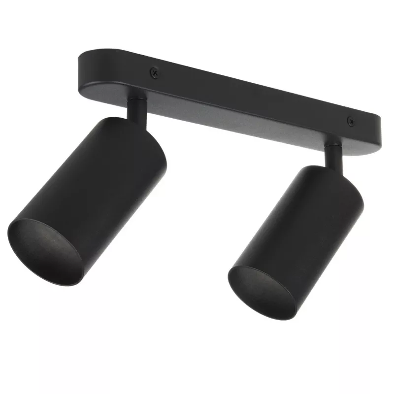 Maclean MCE452 B faretto da parete e soffitto, orientabile, alluminio, 2xGU10, nero opaco