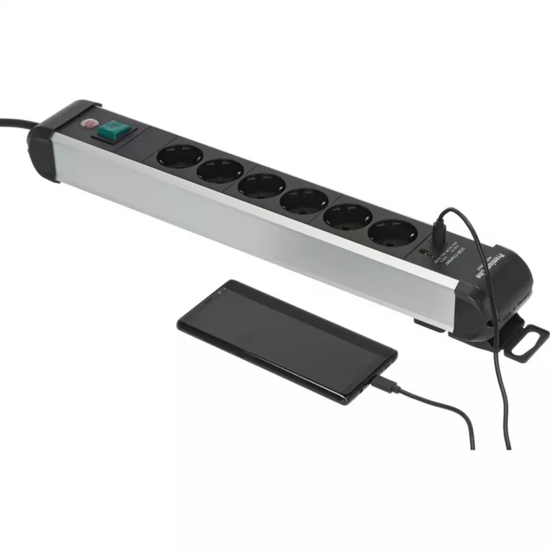 Ciabatta Brennenstuhl 1391030611 3 m 6 prese AC per interni nero argento