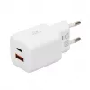 Caricabatterie USB IBOX ILUC42W 42W (max 33W), 1×USB-C PD3.0, 1×USB-A QC3.0, 100–240V, bianco