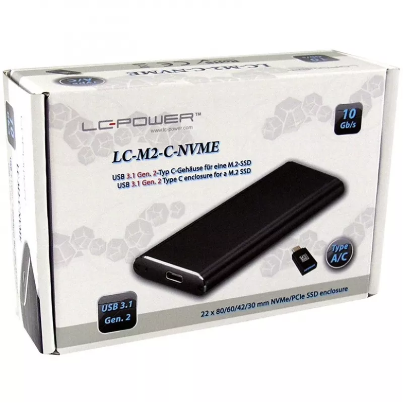 Case per SSD LC-Power LC-M2-C-NVME nero M.2