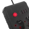 Multipresa Maclean MCE388 B, 2 prese, 3x USB, 110-240 V, 2500 W, 3 m, nera