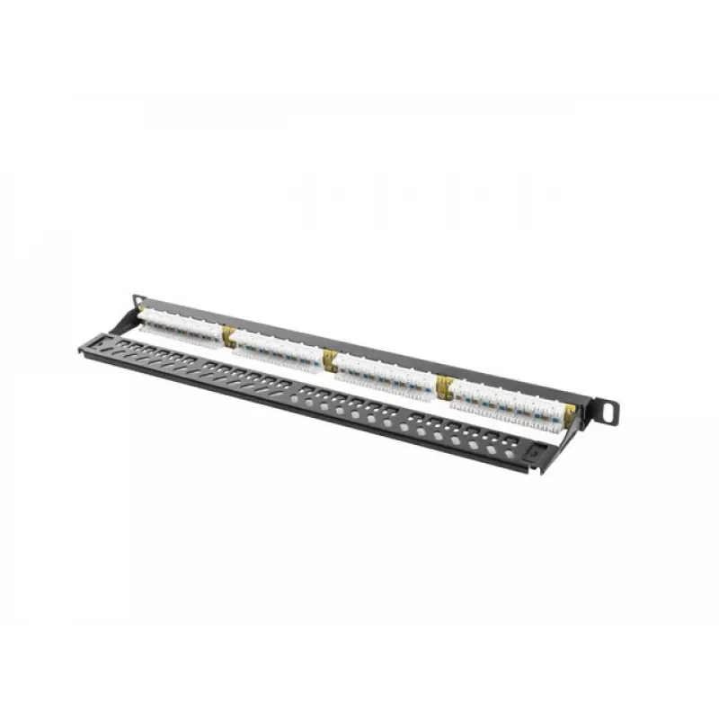 Lanberg PPU5-0024-B - RJ-45 - Cat5, Cat5e - nero - metallo - montaggio su rack - 0,5HE (PPU5-0024-B)
