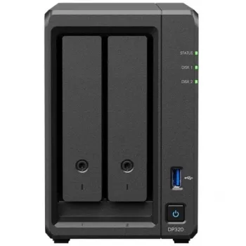 Server di archiviazione NAS SYNOLOGY DP320 desktop R1600, 8 GB RAM, 16 TB, 2-Bay, supporto HDD, RAID, nero