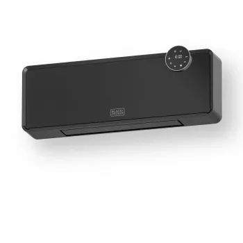 Termoconvettore da parete Black & Decker BXWSH2001E 2000W, termostato regolabile, IP22, display LED, telecomando, montaggio a parete