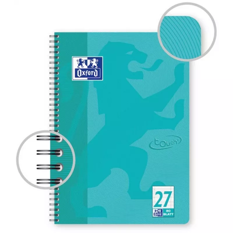 Blocco per appunti Oxford TOUCH A4+ 80 fogli aqua