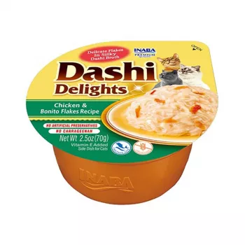 INABA Dashi Delights pollo con fiocchi di bonito in brodo - snack per gatti - 70 g