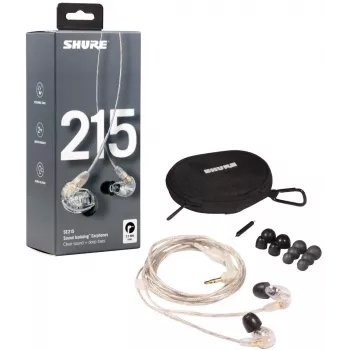 Headset Shure SE215 Pro monitor in-ear con filo per palco/studio trasparente