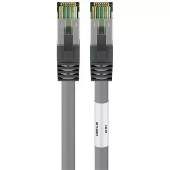 Goobay cavo patch CAT 8.1, S/FTP (PiMF), grigio, 3 m - LSZH senza alogeni, rame AWG 24 (55138)
