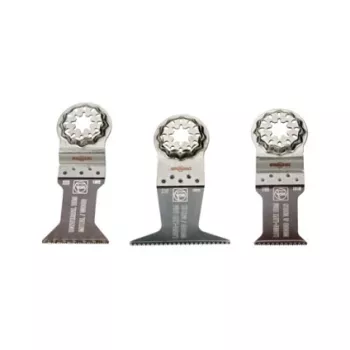 FEIN E-Cut Combo Starlock WOOD & METAL set lame per sega 35222967100, 3 lame a immersione (Long-Life 50 x 35 mm e 50 x 65 mm, Universal 55 x 44 mm), attacco Starlock